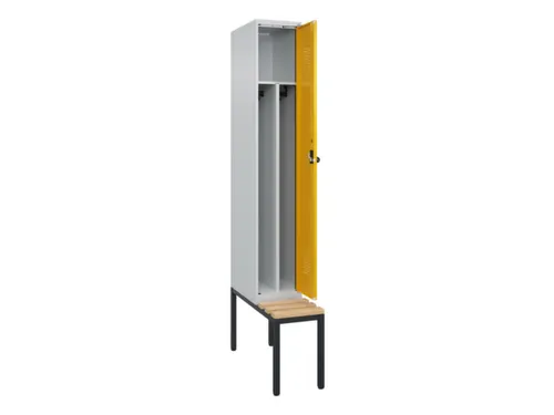 locker met bank,voor scheiding van kleding,HxBxD 2120x300x815mm,1vak