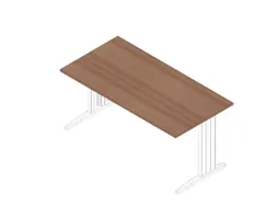 bureau,HxBxD 730x1600x800mm,blad canaletto-hout,C-voet wit