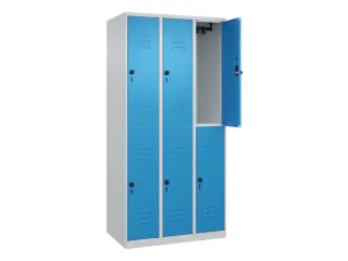 dubbeldekse locker,HxBxD 1850x900x500mm,3x2vak.,vak B 300mm - 2