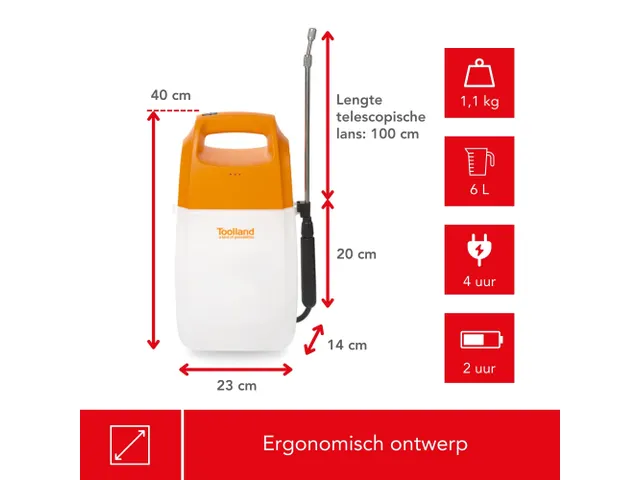 Druksproeier Met Herlaadbare Batterij - 6 L