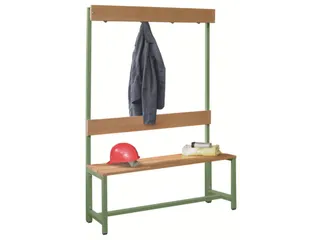 Omkleedbank LxB 1000x400mm Houten Latten Haken Enkelzijdig Ral6011 - 2