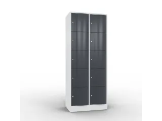lockerkast cil.slot 1950x770x540mm 2x5 vakken RAL7035 front RAL7021 - 1