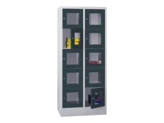 lockerkast,HxBxD 1850x800x500mm,2x5vakken,RAL7035,front RAL7016 - 2