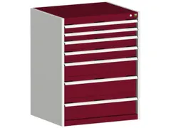 ladekast HxBxD 1000x800x525mm 7laden romp RAL7035 front RAL3004