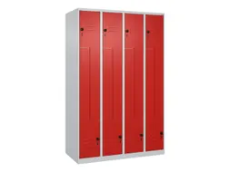 Z-garderobekast,HxBxD 1850x1200x500mm,vak B 150/300mm,draaigrendel