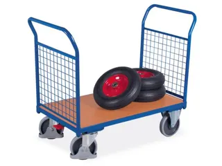 Platformwagen 500kg Laadvlak 1030x700mm 2 Gaaskopwanden Ral 5010 - 1