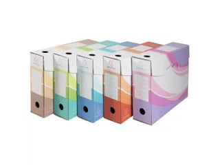 Archiefdozen A4 Geassorteerd 25x35cm Rug 80mm Pak van 5 Stuks - 4