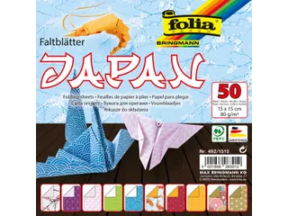 Vouwblaadjes Folia 80gr 15x15cm 50 vel 2-zijdig Japan 10 designs assor - 1