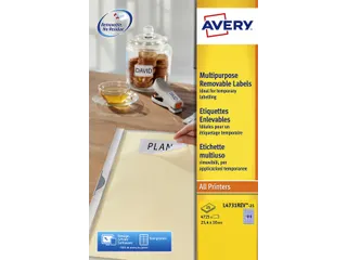 Etiket Avery L4743REV-25 99.1X42.3mm Afneembaar Wit 300 Stuks - 1