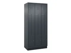 Z-garderobekast,HxBxD 1950x900x500mm,vak B 150/300mm,cil.-slot,sokkel