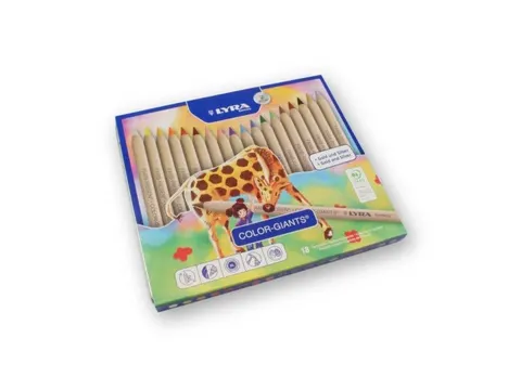 Crayon de couleur LYRA Colors Giants Nature boîte 18 couleurs
