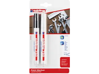 Viltstift Edding 750 Lak Rond 2-4Mm Zwart/wit - 1