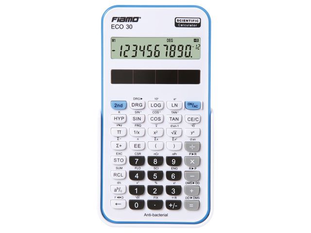Calculator Fiamo ECO 30 BL wit-blauw | RekenmachinesWinkel.be