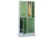 dubbeldekse locker,HxBxD 1850x800x500mm,2x2vak.,RAL7035,front RAL6011