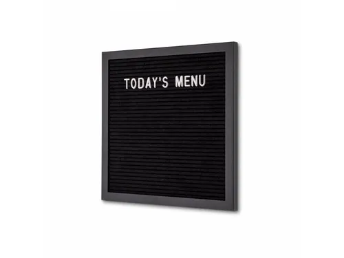 Letterbord Zwart 30x30cm Zwart frame