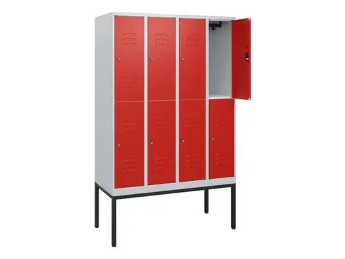 dubbeldekse locker,HxBxD 1950x1200x500mm,4x2vak.,vak B 300mm,cil.-slot