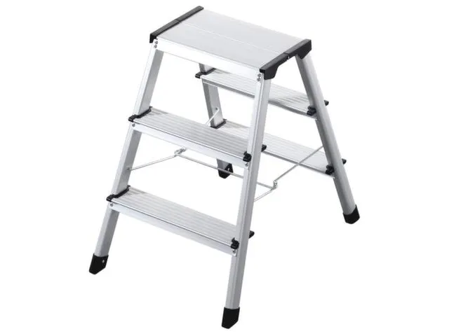 vouwtrapje,3treden,bordes H 600mm,HxBxD 600x440x640mm,aluminium