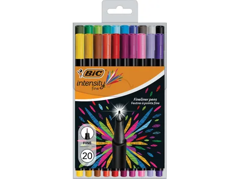 fineliner Intensity, fijn 0.4mm etui van 20 stuks Assorti kleuren