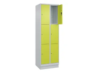 lockerkast,HxBxD 1950x600x500mm,2x3vakken,vak B 300mm,cil.-slot,sokkel - 1