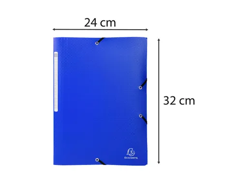 Elastomap 3 kleppen polypropyleen Ondoorschijnend A4 Donkerblauw