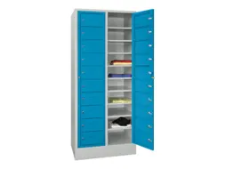 Wasgoedkast 1850x770x500 2x10 Vakken Sokkel Ral7035 Front Ral5012