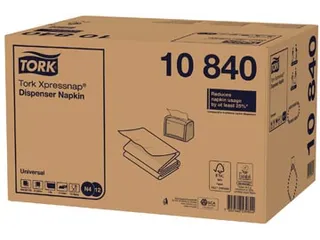 Tork Universal Xpressnap Servetten 10840 1-Laags Wit 1/4 vouw 22x33cm - 3