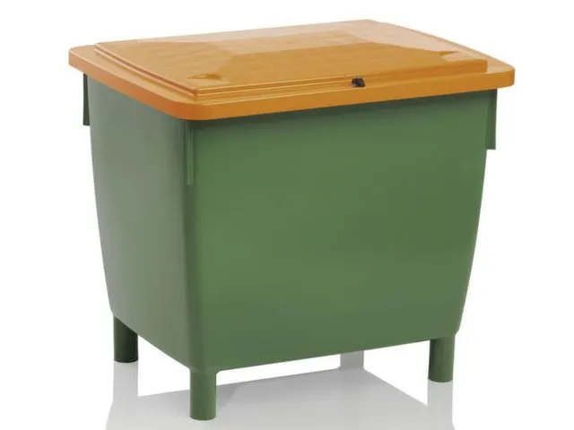 Zoutbak 210l 775x 790x 605mm Hdpe Groen Deksel Oranje