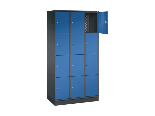 lockerkast,HxBxD 1950x920x500mm,3x4vakken,cil.-slot,sokkel