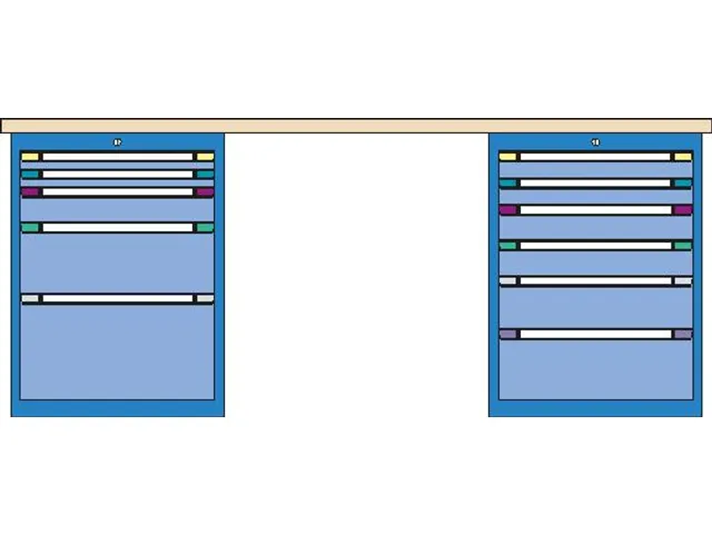 werkbank,HxBxD 840x2000x700mm,multiplexblad,RAL7035,front RAL7035