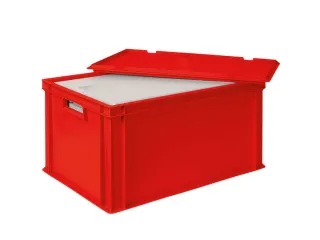 Euronorm-stapelbak,m. isoleerbox,HxLxB 320x600x400mm,65/35l,PP,rood - 4