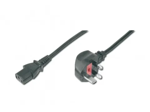 Stroomkabel UK-stekker 90° haaks C13 mannelijk/vrouwelijk 1,8m