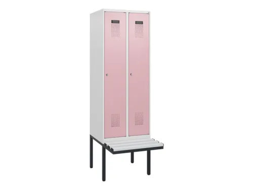 locker met bank,HxBxD 1950x600x815mm,2vak,vak B 300mm,cilinderslot