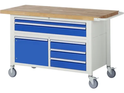 Werkbank Hxbxd 880x1500x700mm Beukenhouten Werkblad 5laden Kast