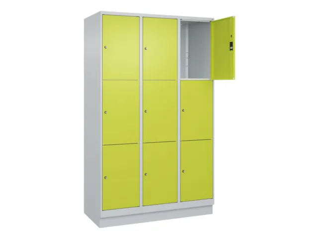 lockerkast,HxBxD 1950x1200x500mm,3x3vakken,vak B 400mm,cil.-slot