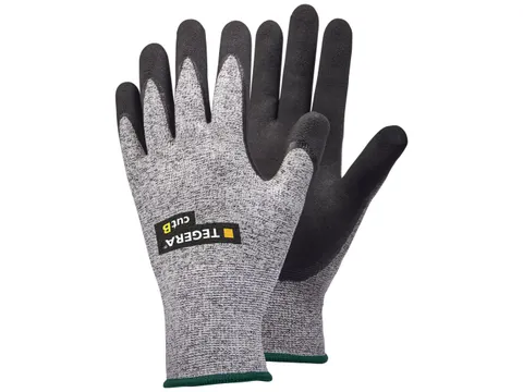 Tegera 431 snijbestendige handschoenen grijs/zwart maat 8, 12 paar