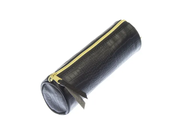 Etui Pure Croco zwart 20x6 rond