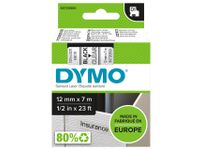 Labeltape Dymo 45010 D1 S720500 12mmx7m zwart op transparant