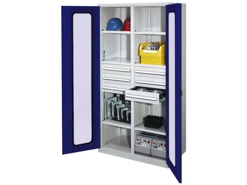 Materiaalkast Scheidingswand 1950x1000x600mm 6legborden 6laden Ral5010