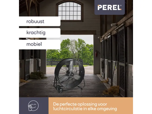 Vloerventilator Drum Metaal Ø 60cm Zwart