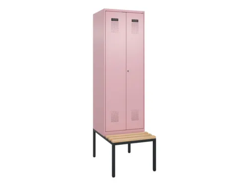 PBM-locker met bank,HxBxD 2120x600x815mm,2vak,vak B 300mm