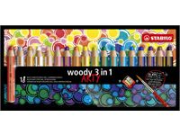 Kleurpotloden STABILO Woody 880/18-1-20 etui à 18 kleuren met puntens