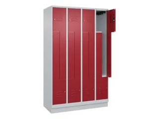 Z-garderobekast,HxBxD 1950x1200x500mm,vak B 150/300mm,cil.-slot,sokkel - 2
