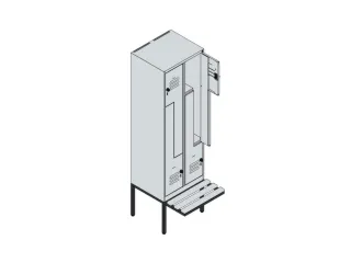 Z-garderobekast,HxBxD 2120x600x815mm,2vak,vak B 300mm,draaigrendel - 3