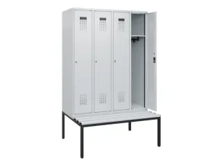 locker met bank,HxBxD 1950x1200x815mm,4vak,vak B 300mm,cilinderslot - 1