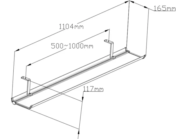 Kabelgoot Euroseats universeel 110cm wit