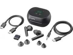 Poly Voyager Free 60+ UC Carbon Black Earbuds + BT700 USB-C-adapter +