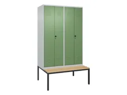 PBM-locker met bank,HxBxD 2120x1200x815mm,4vak,vak B 300mm