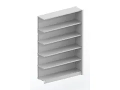 kantoorstelling aanbouwveld HxBxD 1850x1256x335mm 5 OH Stalen Ral7035