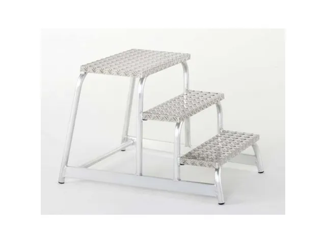 machine-opstapje bordes H 600mm 3treden aluminium
