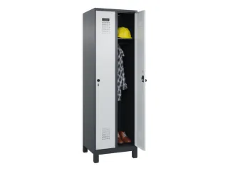 locker,HxBxD 1950x600x500mm,2vak,vak B 300mm,draaigrendel,voeten - 1